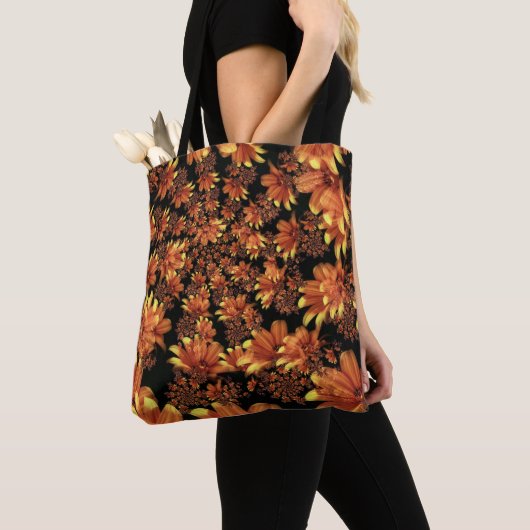 Canvas tas voor geel en Oranje Floral Design (Dichtbij)