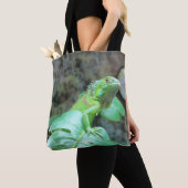 Canvas tas voor groene iguana (Dichtbij)