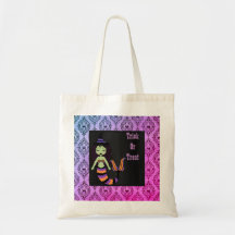 Canvas tas voor Halloween Witch Mermaid treat tas