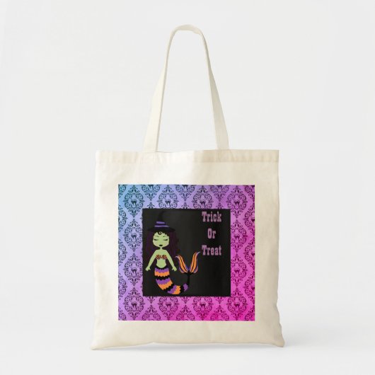 Canvas tas voor Halloween Witch Mermaid treat tas (Voorkant)