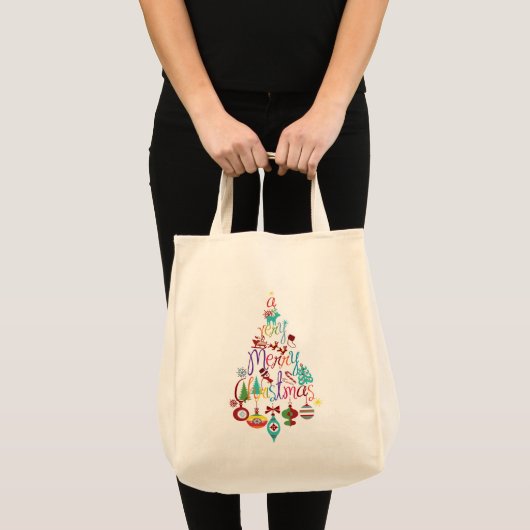Canvas tas voor kleurrijke kerstfeestdagen (Voorkant (product))
