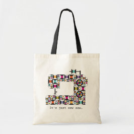 Canvas tas voor kleurrijke naaimachine Kilt Patter