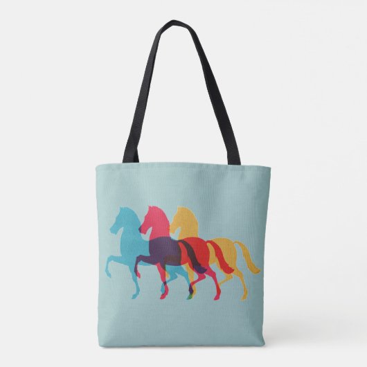 Canvas tas voor kleurrijke prancingpaarden (Achterkant)