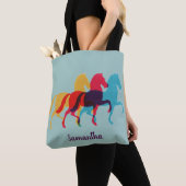 Canvas tas voor kleurrijke prancingpaarden (Dichtbij)