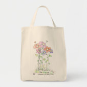 canvas tas voor kruidenierswaren: bloemen (Voorkant)