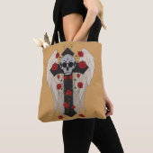 Canvas tas voor rode rozen (Dichtbij)