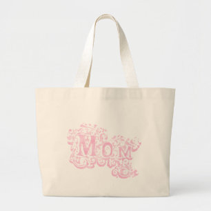 Canvas tas voor roze afbeelding van mam