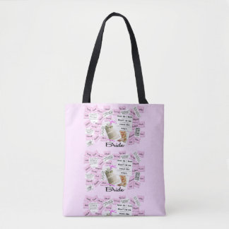 Canvas tas voor roze en witte bruid