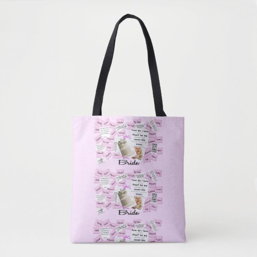 Canvas tas voor roze en witte bruid (Voorkant)