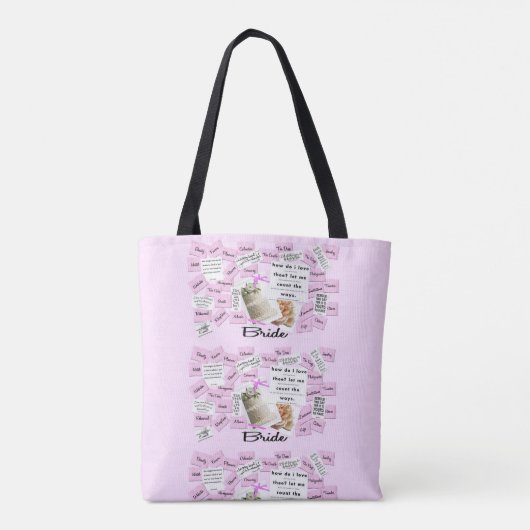 Canvas tas voor roze en witte bruid (Achterkant)