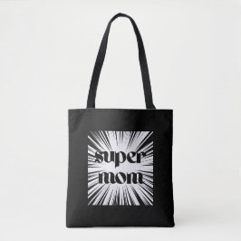 Canvas tas voor Super Moms, zwart en wit
