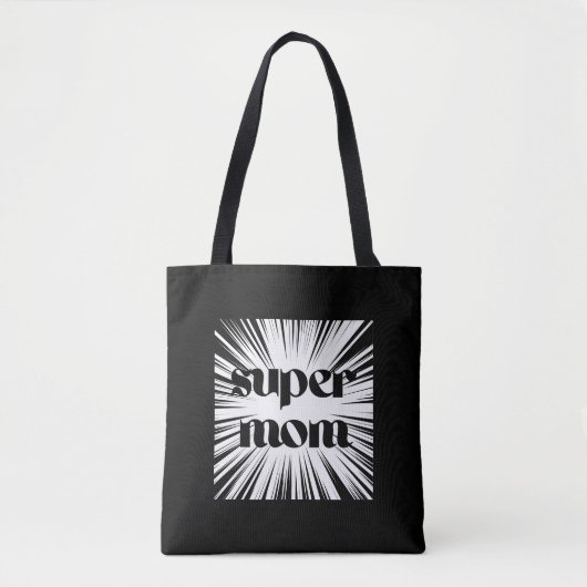 Canvas tas voor Super Moms, zwart en wit (Voorkant)