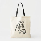 Canvas tas voor tekencanvas met zwarte paardlijn (Voorkant)