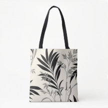 Canvas tas voor zwarte en grijze Fern Fronds