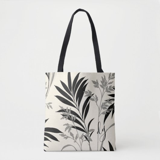 Canvas tas voor zwarte en grijze Fern Fronds (Voorkant)