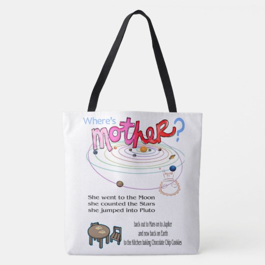 Canvas tas Waar is moeder? (Voorkant)