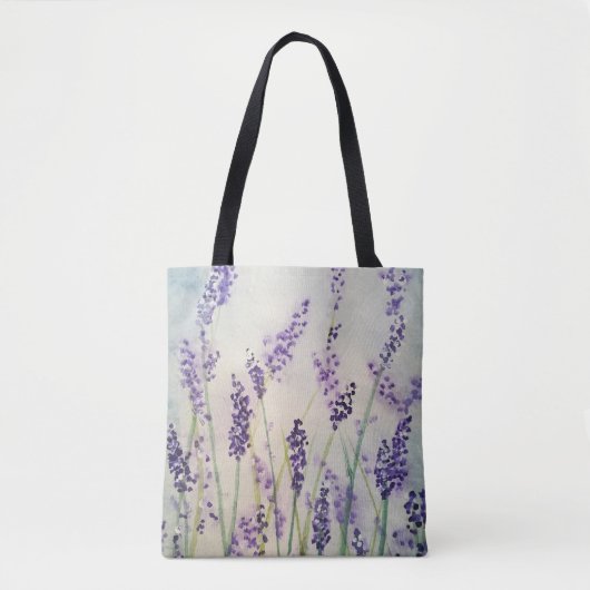 Canvas tas Waterverf lavender (Voorkant)