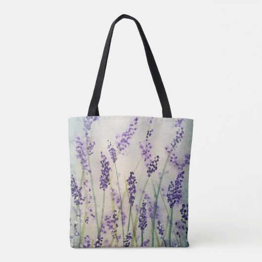 Canvas tas Waterverf lavender (Achterkant)