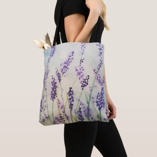 Canvas tas Waterverf lavender (Dichtbij)