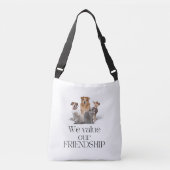 Canvas tas, wij waarderen onze vriendschap crossbody tas (Voorkant)