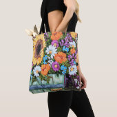 canvas tas "Wildflower Bucket Bouquet" (Dichtbij)