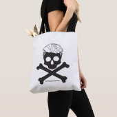 Canvas tas-wit met zwarte logo tote bag (Dichtbij)