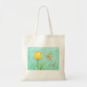 canvas tas Yellow Tulip en Butterfly (Voorkant)