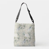 Canvas tas zacht groen en bloemen (Achterkant)