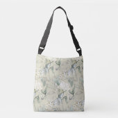 Canvas tas zacht groen en bloemen (Voorkant)
