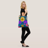 canvas tas zonnebloemen (Op model)