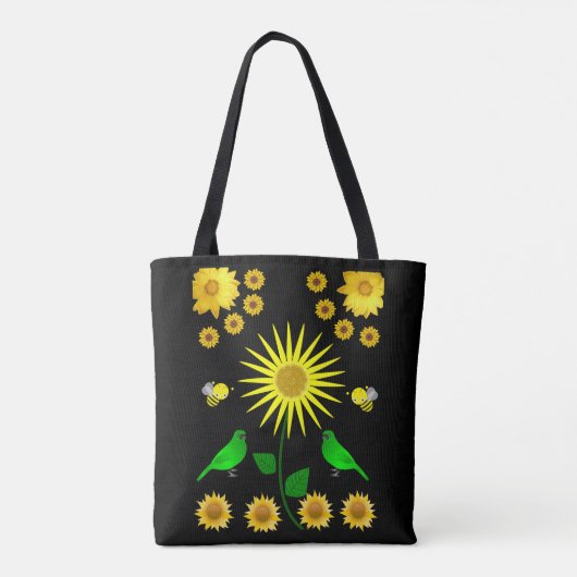 canvas tas zonnebloemen (Achterkant)