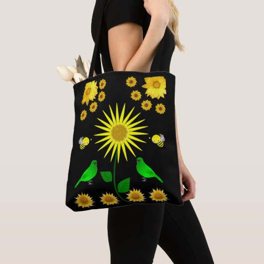 canvas tas zonnebloemen (Dichtbij)