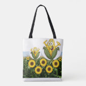 canvas tas zonnebloemen (Achterkant)
