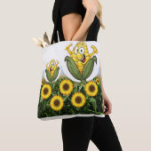 canvas tas zonnebloemen (Dichtbij)