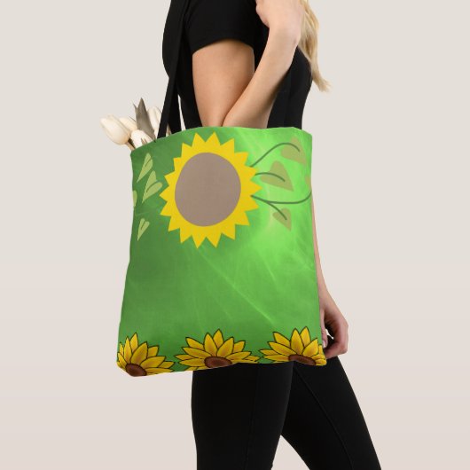 canvas tas zonnebloemen (Dichtbij)