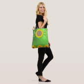 canvas tas zonnebloemen (Op model)
