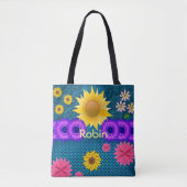 canvas tas zonnebloemen Robin (Voorkant)