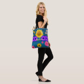 canvas tas zonnebloemen Robin (Op model)
