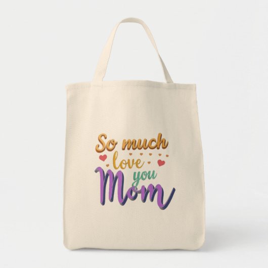 Canvas tas, zoveel hou je van mam tote bag (Voorkant)