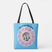 Canvas tas Zwangerschap Twins Baby Jongen Blauw Me (Achterkant)