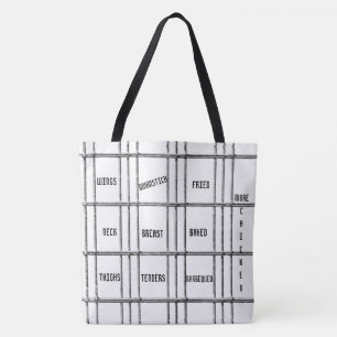 Canvas tas zwart en wit meer kip