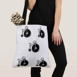 Canvas tas zwart-wit fietsen