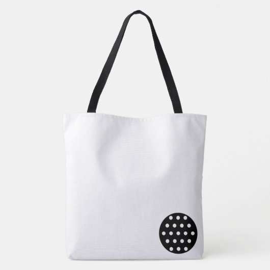 Canvas tas Zwart & Wit Stippen (Achterkant)