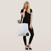 Canvas tas Zwart & Wit Stippen (Op model)