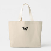 Canvas tas ZWARTE LACE CUSTOM INITIAAL EN BUTTERFL (Achterkant)