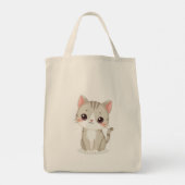 Canvas tassen (een schattige kat) (Achterkant)