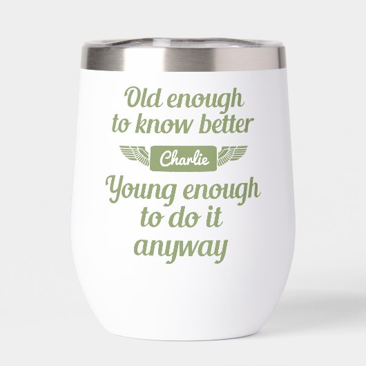 canvas tassen met de aangepaste naam "Old & Young" (Achterkant)