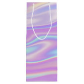 Canvas tassen met delicate holografische golven wijn cadeautas (Achterkant)