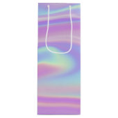 Canvas tassen met delicate holografische golven wijn cadeautas (Voorkant)