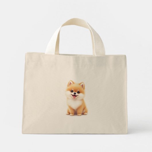 Canvas tassen (schattige Pommerse pup) (Achterkant)